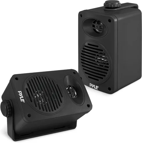 Pyle Par de altavoces para interiores y exteriores – Sistema de altavoces de rango completo de 2 vías de 200 vatios a prueba de agua dual de 3.5