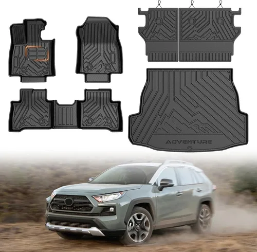 Miniatura 15 de Mixsuper Tapete de suelo y revestimiento de carga para Toyota RAV4 2019-2025 (híbrido y de gas), forro de piso para todo tipo de clima y tapete