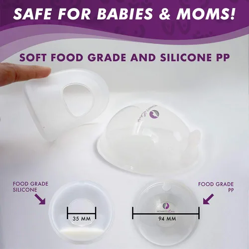 Miniatura 8 de Mommyz Love Protectores de pezones y recolector de leche para lactancia materna, nuevo modelo con tapones – Recolector de leche materna para aliviar