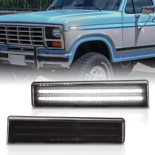Miniatura 8 de Luces LED de posición laterales delanteras para Ford Bronco 1980-1986 y Ford F150 F250 F350 1980-1986 Pickup Truck SUV Lámparas de parachoques lente