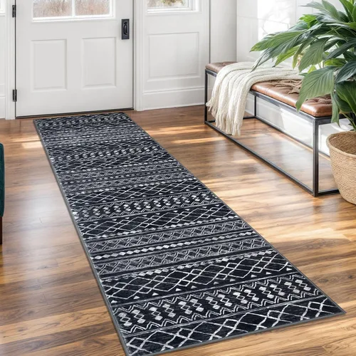 Miniatura 82 de KUTA Alfombras Boho para pasillos de 2.6x10 pies, alfombra de pasillo marroquí lavable, antideslizante, vintage, gris, alfombras de cocina, ultra