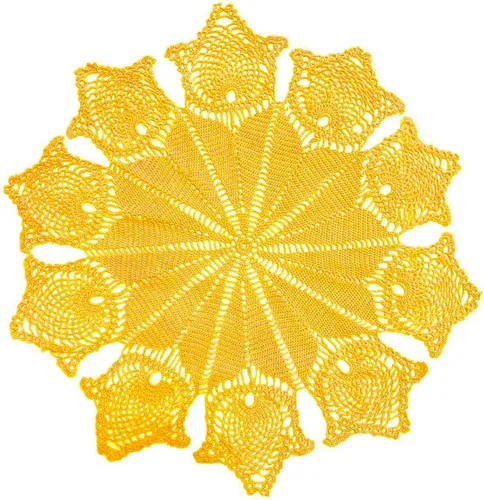 Miniatura 4 de Manteles individuales de encaje de flores de tulipán hechos a mano para mantel de cocina (1 unidad, 31 a 32 pulgadas, verde manzana)