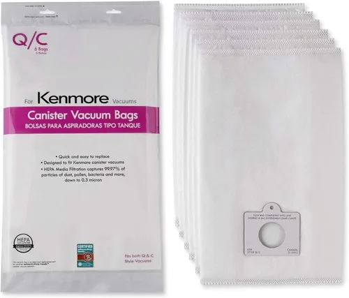 Miniatura 2 de Compatible con bolsas de vacío Kenmore tipo Q/С HEPA – Modelos 5055, 50557, 50558, 20-53292, 53291, 200, 400, 700, 800 Series – Paquete de 6 bolsas