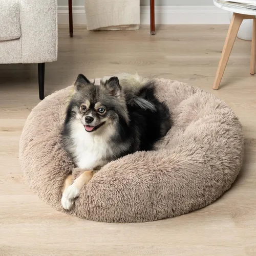 Miniatura 7 de PetAmi Cama calmante para perros y gatos pequeños y medianos, 23 camas redondas en forma de dona, cama lavable y esponjosa de piel sintética