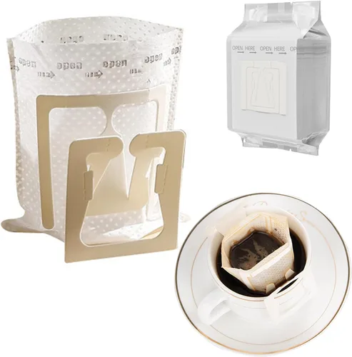 Miniatura 7 de 100 bolsas de filtro de café portátiles, para colgar en las orejas, para café, para un solo bebedor, desechables, para el hogar, la oficina, viajes