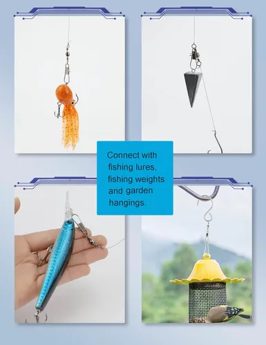 Miniatura 5 de Giratorios de pesca a presión, 210 piezas de barril giratorio con broches de presión, conectores giratorios de pesca de agua salada y agua dulce