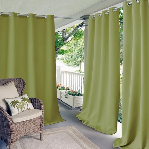 Miniatura 7 de Elrene Home Fashions Panel de cortina de ventana con ojales y protección UV para interiores y exteriores