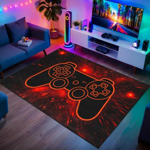Miniatura 27 de Alfombras de Jugador para Dormitorio de Niños, Pintura de Dibujos Animados con Gamepad, Alfombra para el Hogar para Adolescentes, Decoración Genial