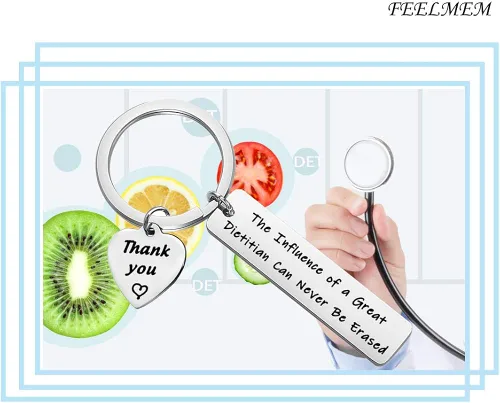 Miniatura 7 de FEELMEM Dietitian Gift Nutrionist Gift Dietitian Apreciación Llavero