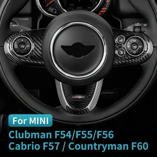 Miniatura 5 de AIRSPEED Pegatinas de Botón del Volante de Automóvil de Fibra de Carbono para Mini Cooper Clubman F54 F55 F56 F60 Countryman Cabrio F57 Accesorios