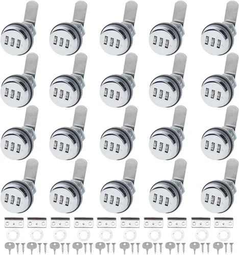 Miniatura 11 de RealPlus Paquete de 6 cerraduras de combinación de leva de 1-1/8 pulgadas, cerraduras de gabinete codificadas con cilindro, cerraduras de seguridad