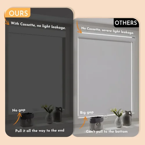 Miniatura 16 de Persilux Persianas enrollables opacas inalámbricas para ventanas, parada libre con cenefa, persianas de tela con aislamiento térmico, protección UV