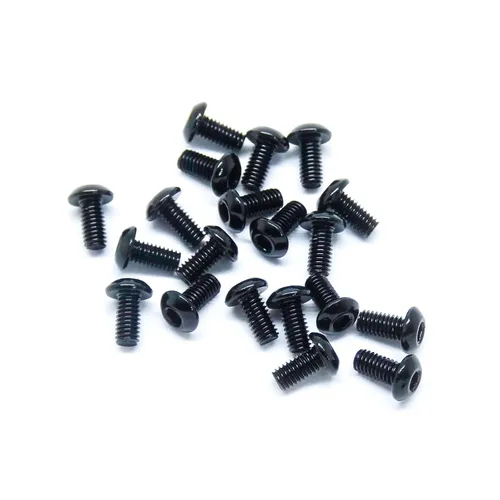 20pcs M3x6mm Tornillos de cabeza de botón 6063 Aluminio Hex Socket (Anodized Color Opciones) (negro)