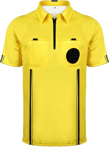Miniatura 8 de Camisa de árbitro para hombre, camiseta de árbitro de fútbol amarillo/verde, camiseta oficial de árbitro de fútbol profesional para hombre