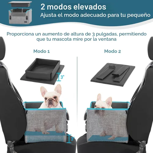 Miniatura 8 de PETSFIT Asientos de coche para perros pequeños – Hebillas de seguridad patentadas – Correa de seguridad – Asiento plegable elevador para perro