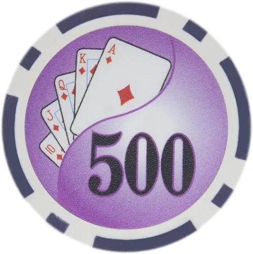 Brybelly Yin Yang Poker Chip - Compuesto de arcilla pesada de 0.49 oz, paquete de 50 Morado ($500 Purple)