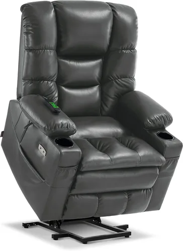 Miniatura 15 de MCombo Silla Reclinable Grande de Elevación con Triple Motor con Masaje y Calefacción Dual, Reposacabezas Ajustable para Personas Mayores Altas