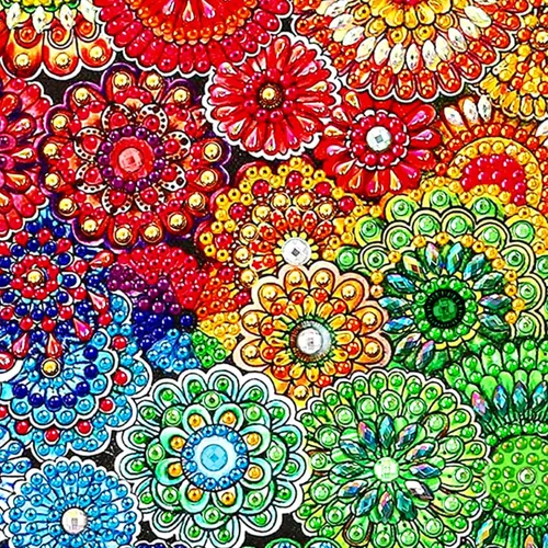 Miniatura 2 de Hibah Pintura de Diamantes DIY 5D Forma Especial Rhinestone, Flor Mandala, Conjunto de Pintura de Diamantes Mandala de Cristal Parcial Mandala 3