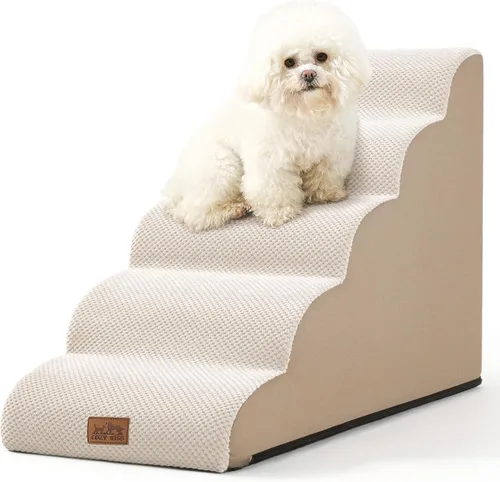 Miniatura 19 de COZY KISS Escaleras para perros pequeños de 11.8 pulgadas de alto, escalón curvado para cachorros, gatos mayores, rampa mediana para mascotas