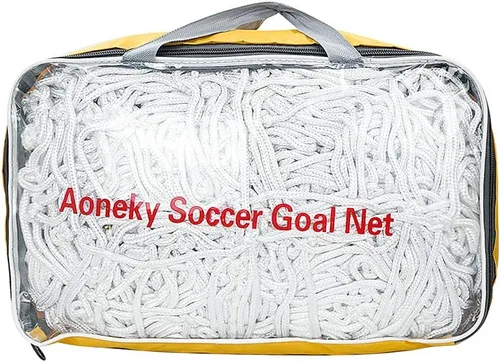 Aoneky Red de portería de fútbol resistente de 0.157 in – 10 libras por red – 24 x 8 pies – Red de repuesto de poste de fútbol de tamaño completo –