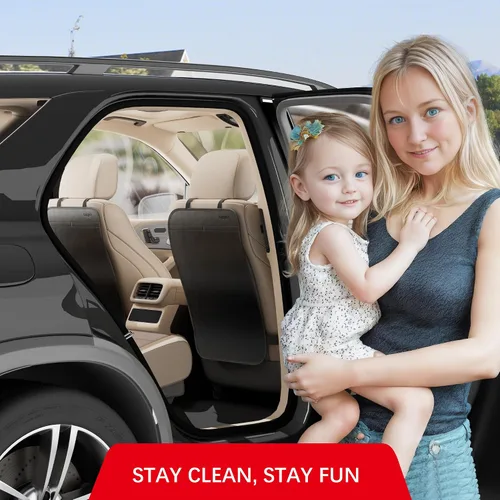 Miniatura 6 de SURDOCA - Protector de asiento trasero con alfombrillas para niños, funda de cuero para el asiento trasero del coche para niños, ofrece protección