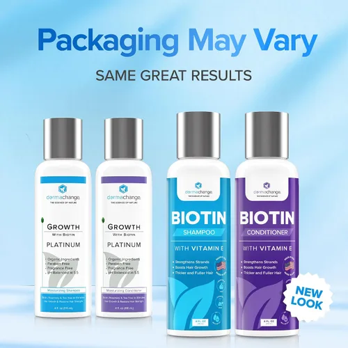 Miniatura 2 de Biotin - Juego de champú y acondicionador para el crecimiento del cabello, sin sulfatos, acondicionador profundo para cabello seco dañado, fabricado