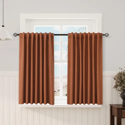 Miniatura 119 de Cortinas de lino 100% opacas para dormitorio, 102 pulgadas de largo, con pestaña trasera, bolsillo para barra, paneles acústicos con aislamiento