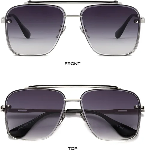 Miniatura 3 de Gtand Gafas de sol cuadradas de moda de moda para mujeres y hombres, gafas de sol de metal vintage