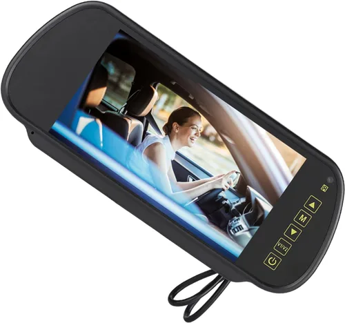 Miniatura 3 de DAN&DRE Espejo retrovisor 7 "LCD cámara de visión trasera negro espejo monitor coche furgoneta camión autobús control remoto AV1 AV2 720P 120 °