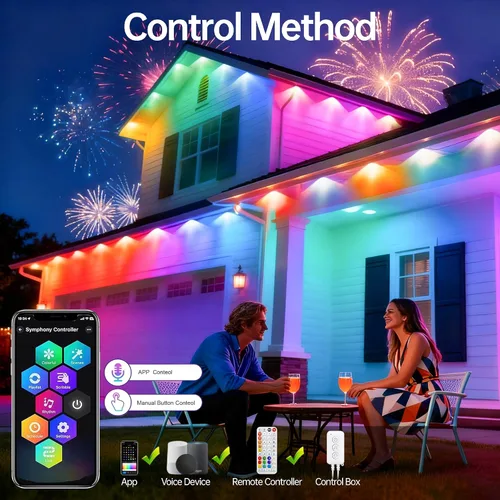 Miniatura 4 de Luces de Cadena para Exteriores Permanentes 330 pies RGB+IC, Control por Aplicación, Funciona con Alexa, Asistente de Google, Resistente al Agua