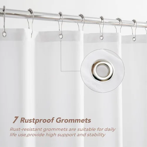 Miniatura 3 de Felisa Forro de Cortina de Ducha de Tela para Cabina con 3 Imanes, 36A x 72L, Impermeable y Calidad de Hotel, Cortina para Cabina de Ducha