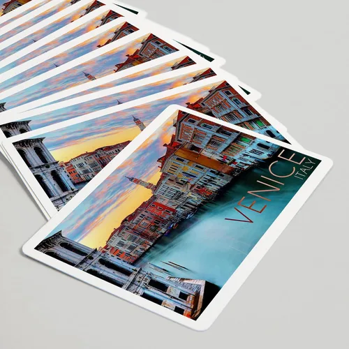 Miniatura 5 de Lantern Press Venecia, Italia, vista al canal (52 cartas de juego, baraja de cartas de tamaño póquer con comodines)