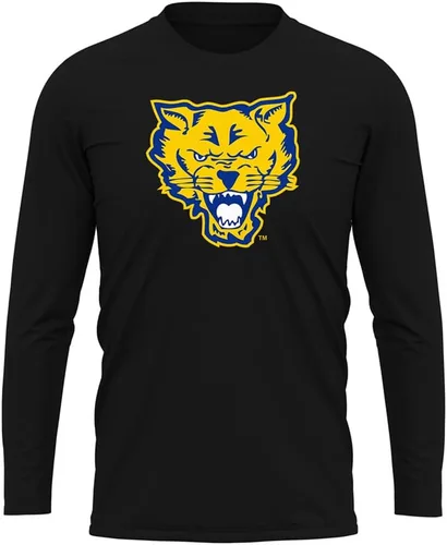 Miniatura 288 de Camisa deportiva de manga larga oficial de la NCAA Collegiate para hombre, colección negra con logotipo primario