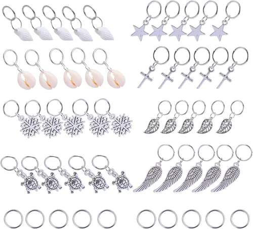 Miniatura 9 de KALLORY 100 piezas de joyería para el cabello, brazaletes trenzados, anillos para el cabello