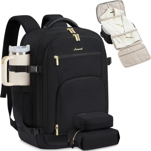 Miniatura 30 de LOVEVOOK Mochila de viaje para mujer y hombre, Beige, Mochilas de viaje