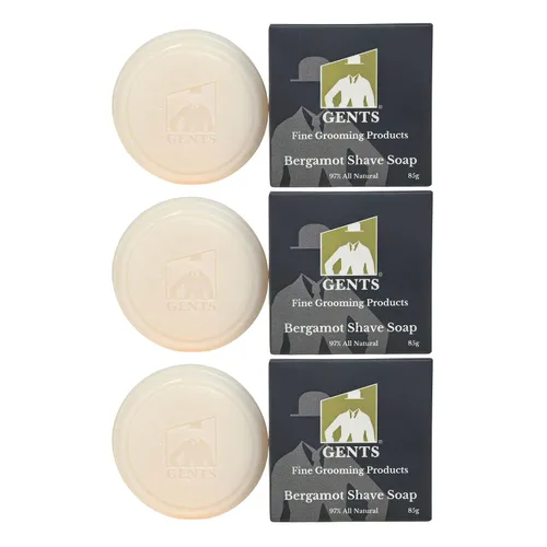 Miniatura 22 de G.B.S Jabón de afeitar para hombre 97% natural enriquecido con manteca de karité y glicerina, crea una rica forma de espuma, 3 onzas cada paquete