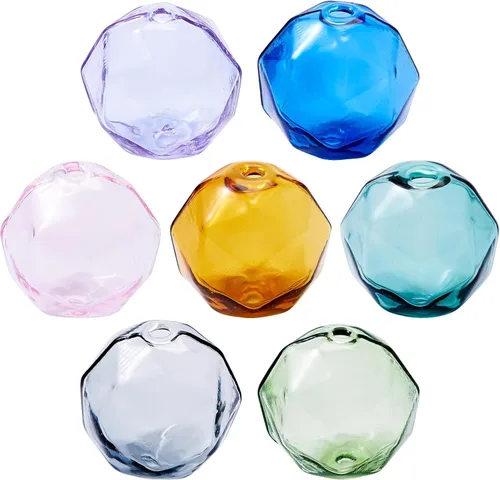 Miniatura 38 de FASHEWELRY 10 piezas Tapas de Flores de Vidrio Hechas a Mano Cuentas Florales de Cristal Transparentes en Forma de Trompeta Espaciadores de Flores a