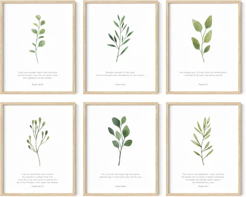 Miniatura 8 de HAUS AND HUES Decoración de pared con versículos bíblicos, juego de 6 impresiones artísticas de las Escrituras cristianas, decoración de pared