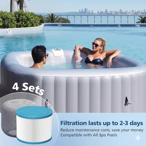 Miniatura 4 de Filtro para bañera de hidromasaje compatible con todas las tinas de hidromasaje RELX, filtros de piscina, repuesto de filtro de spa, cartuchos