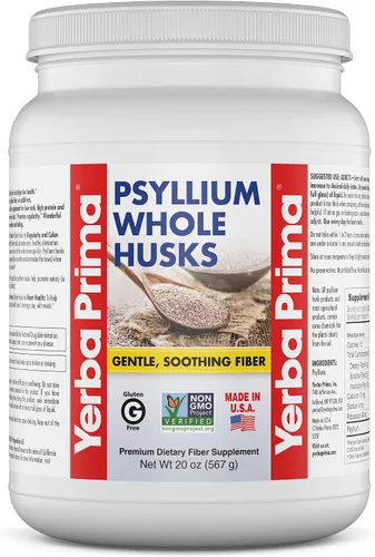 Miniatura 8 de Yerba Prima Suplemento entero de fibra de cáscara de psyllium de 20 onzas (paquete de 2) – vegano, sin gluten, sin OMG