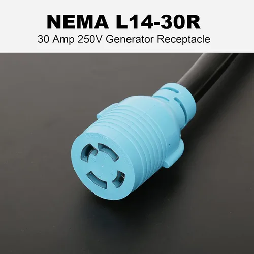 Miniatura 3 de CircleCord Cable adaptador NEMA L5-30P a L14-30R, adaptador de interruptor de transferencia de generador de 4 a 3 puntas, bloqueo giratorio