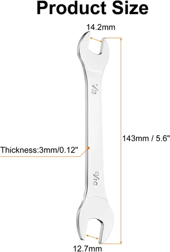 Miniatura 2 de HARFINGTON Llaves de extremo abierto delgadas SAE, 1/2x9/16 pulgadas, herramienta de llave delgada para reparación en espacios reducidos