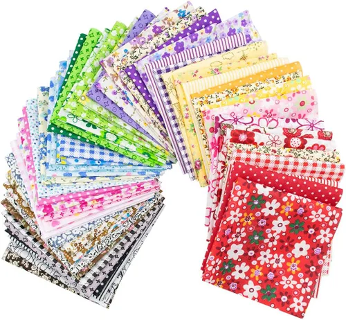 Miniatura 4 de Foraineam 50 piezas de 8 x 8 pulgadas (7.9 in x 7.9 in) surtido de tela de algodón para manualidades, cuadros de retazos impresos para manualidades