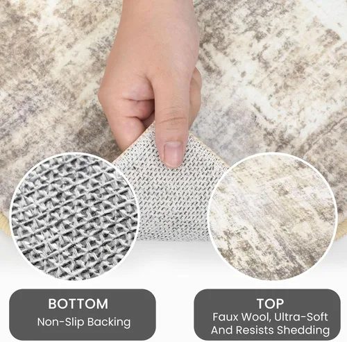 Miniatura 311 de IOHOUZE Alfombra abstracta lavable de 3 x 12 pies para pasillos, antideslizante para cocina, camino de entrada de lana sintética para interiores