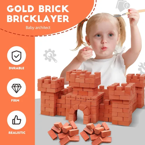 Miniatura 3 de Knight Bricklayer - Juego de construcción de ladrillo y mortero de arcilla, mini ladrillos y bloques de cemento, kit de mini casa de bricolaje