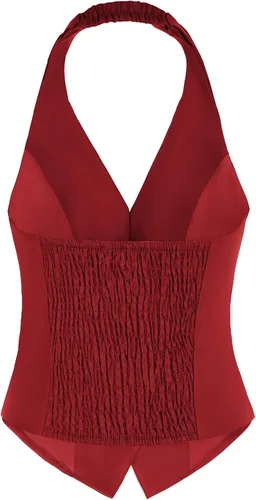 Miniatura 3 de Belle Poque Chaleco vintage para mujer, con solapa, cuello halter, con botones, con bolsillos