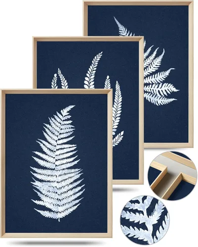 UPWOIGH Arte de pared enmarcado de madera, decoración minimalista de pared botánica de 12 x 16 pulgadas, impresiones enmarcadas de plantas de