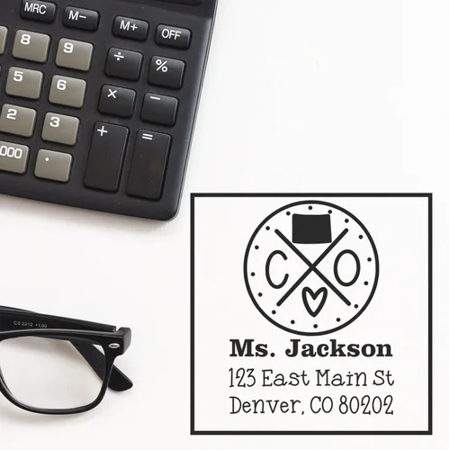Miniatura 11 de Sello entintado moderno con nombre y dirección del estado de Alabama – Sello de dirección de devolución personalizado para invitaciones de despedida