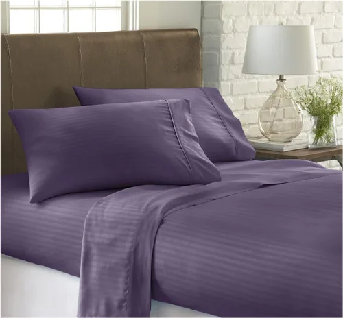 Miniatura 21 de ienjoy Home - Juego de sábanas de 4 piezas con estampado a cuadros en relieve, color crema 2-Crema a cuadros