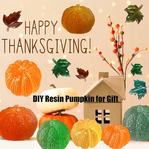 Miniatura 5 de (Paquete de 4) Moldes de vela de calabaza con molde de hoja, juego de moldes de silicona 3D de calabaza grande + mediana + pequeña para velas, cera